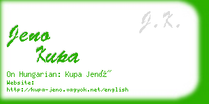 jeno kupa business card